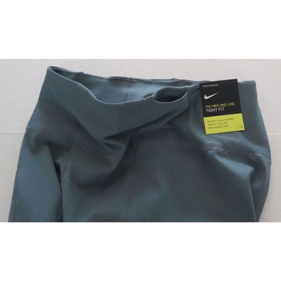 Nike DA0833 387 Women's Sz M Green One Luxe Tight Fit Mid-Rise Leggings $95+ - Picture 3 of 11